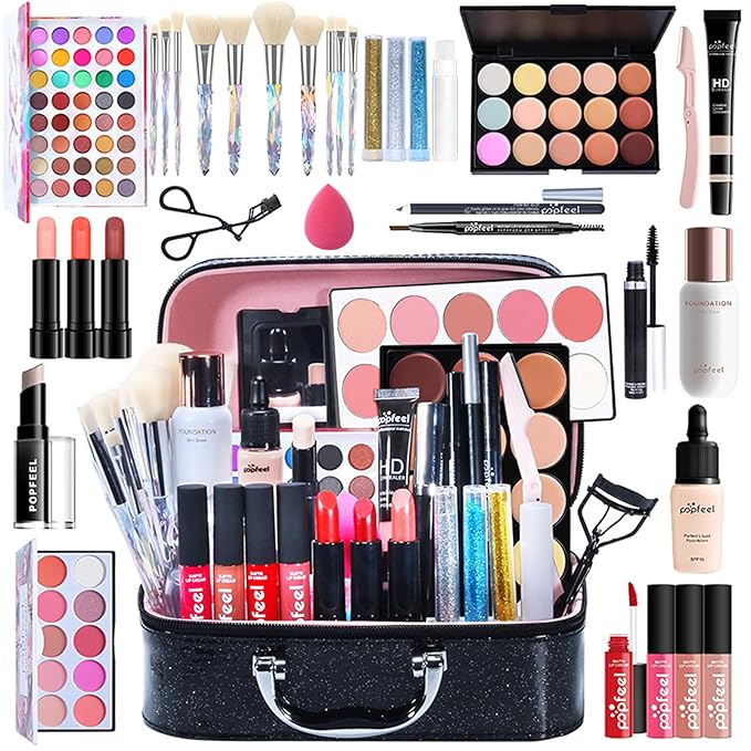Multi-purpose Makeup Kit All-in-One Makeup Gift Set Colours Mix Eyeshadow Concealer Lip Gloss Pressed Powder and Powder Blusher Cosmetic Makeup Palette Set Kit #096-VivaGrace Women