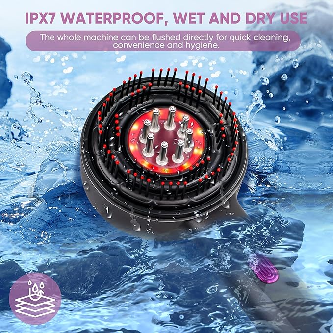 Upgrade 3 in 1 Hair Oil Applicator,Electric Hair Brushes for Hair Growth,Oil Applicator Scalp Massager,IPX7 Waterproof Electric Scalp Massager-VivaGrace Women