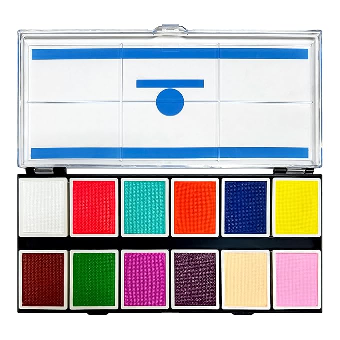 UV 12-Color Palette - Water-Activated Neon Glow Makeup for Face & Body - Fluorescent Shades for SFX, Party Makeup, Cosplay & Theatrical Performances-VivaGrace Women