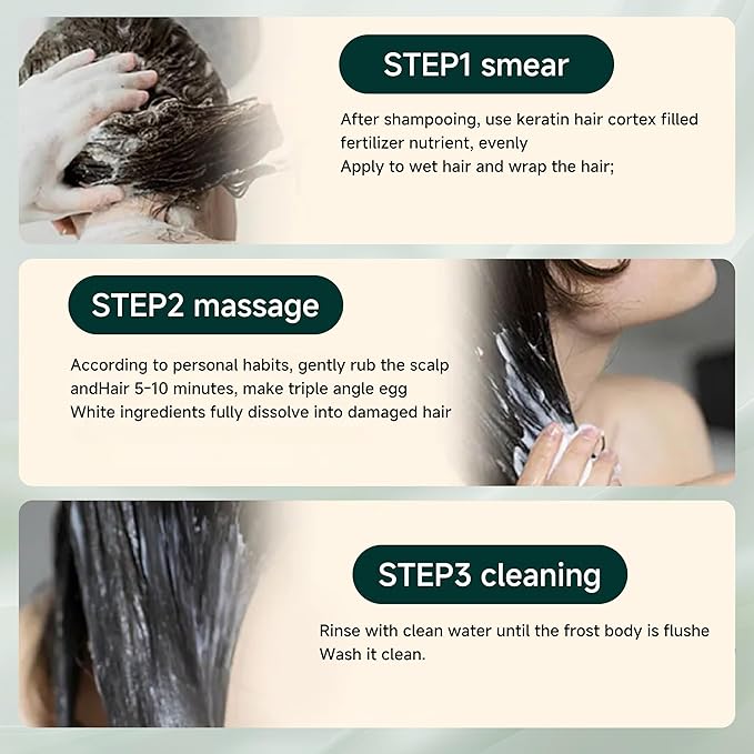 Peptide keratin hair conditioner, hair nourishing mask 2pcs,Deep Conditioning Hair Mask,Hair Treatment for Lasting Shine and Smoothness for Dry Damaged Hair-VivaGrace Women