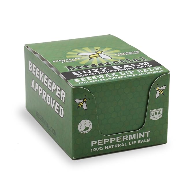 Beessential Natural Bulk Lip Balm, Peppermint, 18 Pack | For Men, Women, and Children. Great for Gifts, Showers, & More-VivaGrace Women