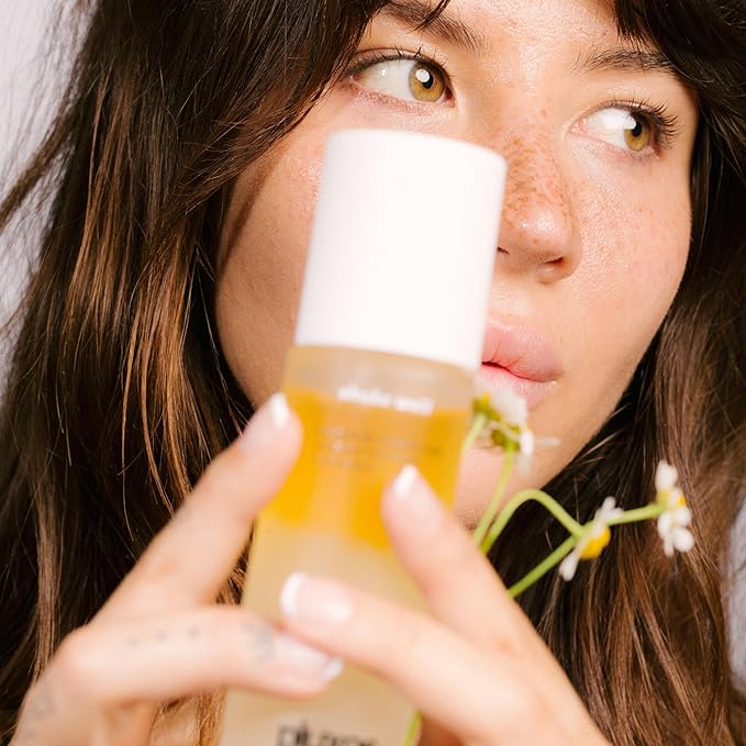 | PLUXOS 47 | SUNSCREEN + SKINCARE SPF 47 FACE MIST SPRAY (Peach) | SUN DEFENSE COMPLEX CARE | Apply Over Makeup, Broad Spectrum, Clear, Light, Vegan, Hydrate, Fight Acne, Anti-Aging, Cell Repair-VivaGrace Women