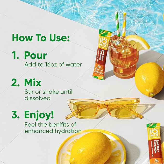 IQMIX Hydration Electrolyte Powder – 4-in-1 Formula for Hydration, Mental Clarity, Mood and Recovery – Sugar-Free Drink Mix, Keto, Magnesium L-Threonate, Lion’s Mane – 20 Count New Iced Tea Lemonade-VivaGrace Women