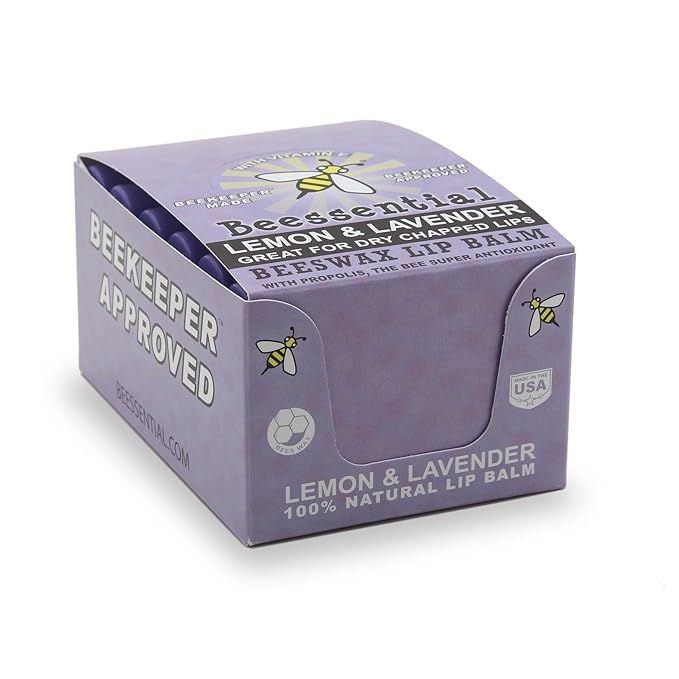 Beessential Natural Bulk Lip Balm, Lavender, 18 Pack | For Men, Women, and Children. Great for Gifts, Showers, & More-VivaGrace Women