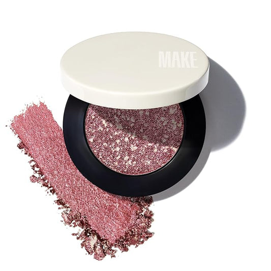 MAKE Beauty Multi-Chromatic Eye Shadow. Metal Reflecting Luminous Foil Finish Creamy, Buildable, Dimensional Long-wear, Crease-proof Powder Eyeshadow, Multichrome Shade - Rover, Magenta Pink-VivaGrace Women