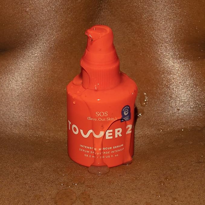 Tower 28 SOS Intensive Rescue Serum for Sensitive Skin, Hypochlorous Acid Skin Care, Helps Reduce Face Redness, Safe for All Skin Types, 2 FL Oz-VivaGrace Women