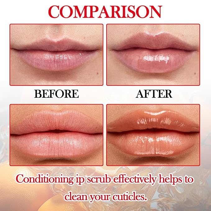 2PCS Strawberry & Orange Conditioning Lip Scrub Kit,Moisturizing Lip Sleeping Mask Long Lasting Hydrating Lip Scrubber Exfoliator Lip Care Products for Men & Women-VivaGrace Women