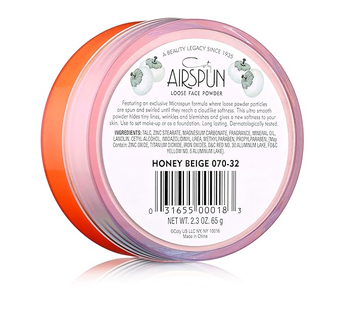 Coty Airspun Loose Face Powder 2.3 Ounce Honey Beige Light Peach Tone Loose Face Powder, for Setting or Foundation, Lightweight, Long Lasting, Pack of 1-VivaGrace Women