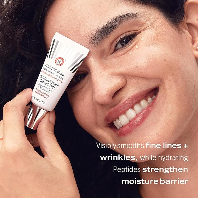 First Aid Beauty Retinol Eye Cream with Squalane + Ceramides – Visibly Smooths Fine Line & Wrinkles Around the Eyes – 0.5 oz.-VivaGrace Women