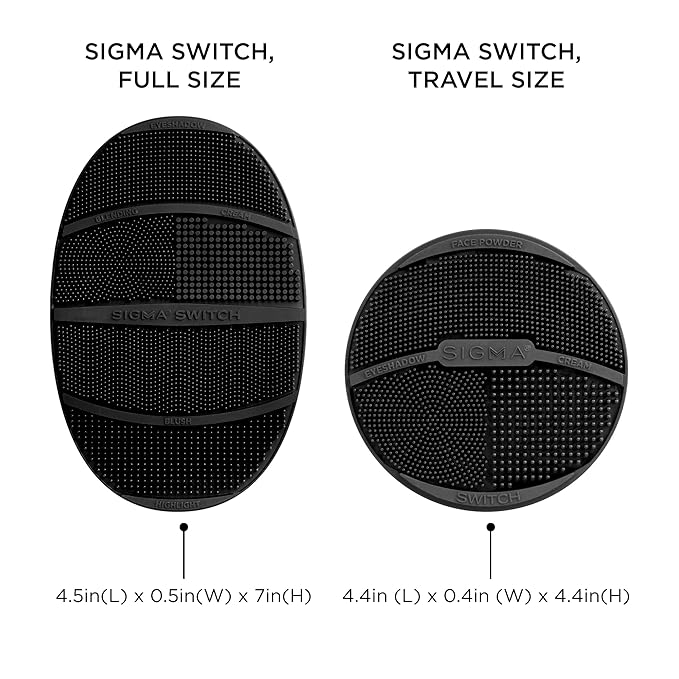 Sigma Switch by Sigma Beauty – Silicone Makeup Brush Cleaner for Switching Shades and Pigments, Switch Cleaning Mat for Superior Makeup Brush Cleaning Mid-Application (Full Size)-VivaGrace Women