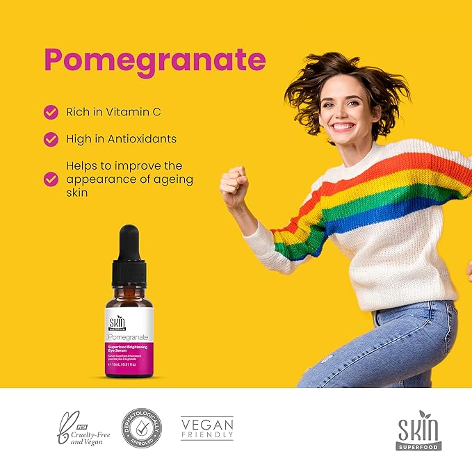 Pomegranate Superfood Brightening Oily Eye Serum 100% Natural and Vegan 0.53 Fl Oz (15ml)-VivaGrace Women