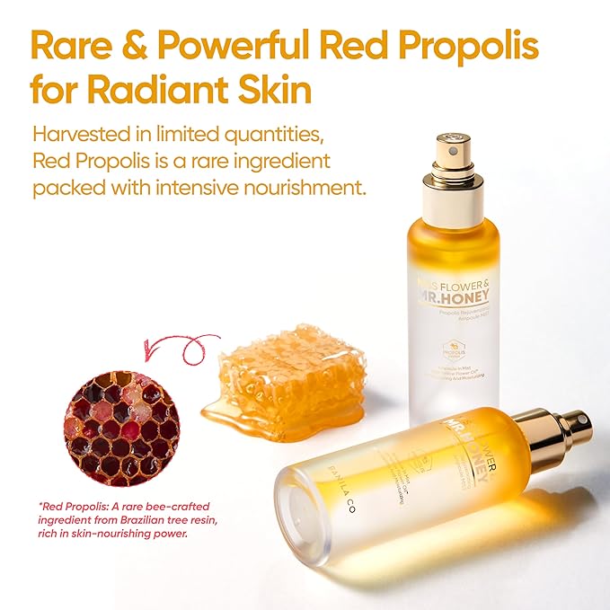 BANILA CO Miss Flower & Mr Honey Propolis Ampoule Mist | Nourishing Skin Double Layer & Moisturizing Makeup Fixer Setting Spray | Hydration Boost, Radiant Glow Serum (99ml / 3.34 fl oz)-VivaGrace Women