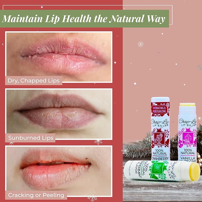 100% Natural Lip Balm Set - Beeswax Natural Christmas Gifts for Her - Ideal Gift for Women - Lip Moisturizer for Dry Lips, Cocoa Butter - Petroleum Free Pack of 8-VivaGrace Women