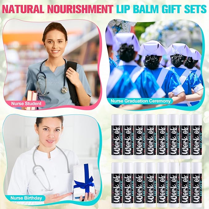 24 Pcs Nurse Appreciation Gifts Bulk Lip Balm Bulk for Women Nurses Thank You Gifts Honey Flavor Lip Balm Nursing Doctor Gifts for Nurse Week Graduation-VivaGrace Women