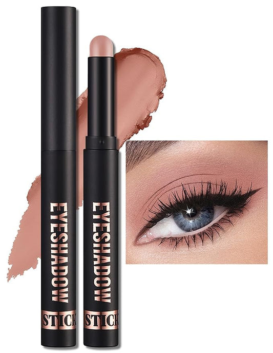 Erinde Waterproof Cream Eyeshadow Stick, Matte Nude Eye Shadow Sticks, Longwear Blendable High Pigmented, Neutral Eye Shadow Sticks Matte for Older Eyes, Smokey Eyeshadow Pencil Crayon, 12 Warm Brown-VivaGrace Women