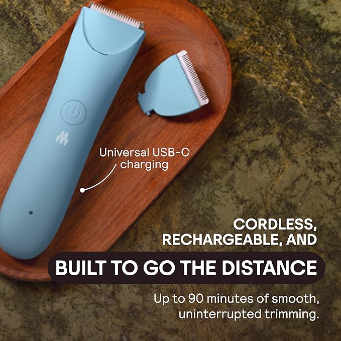 MERIDIAN Slimmer Trimmer – Electric Razor for Women, Bikini Line & Pubic Hair Trimmer, Rechargeable & Waterproof, Painless, Flawless Shave for Sensitive Skin, Gentle, Quiet & Travel-Friendly, Onyx-VivaGrace Women