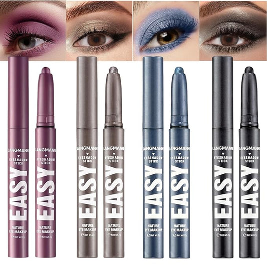 Jolilab Eyeshadow Stick Set, 4 Colors Matte Professional Bright-Colored Contouring and Highlight Stick, Cream Waterproof Long Lasting High Pigmented Eye Shadow. (4, 18+21+22+23)-VivaGrace Women