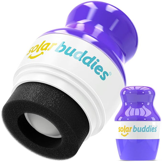 Solar Buddies Sunscreen Applicator - Single Purple - Refillable Roll on Sponge Sunscreen, Suncream & Lotion Applicator For Kids, Adults & Families - Holds 3.4fl oz, Perfect Size for Travel-VivaGrace Women