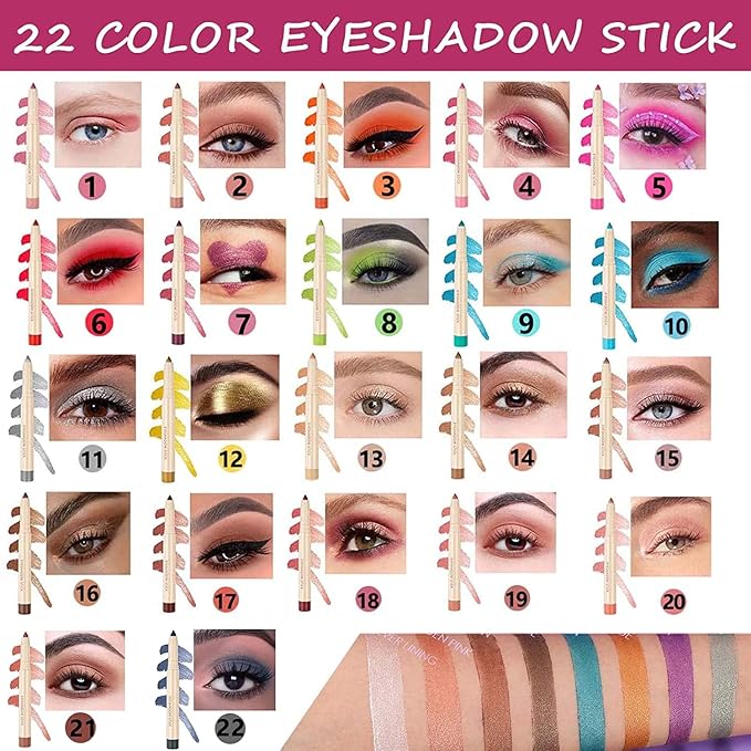 Brown Matte Eyeshadow Pencil, Waterproof Long Lasting Eye Shadow, High Pigment Hypoallergenic Highlighter Stick - Create Multi-Dimensional Eyes Look (17# Cocoa Matte)