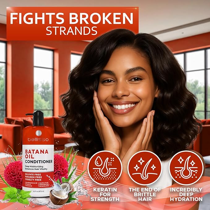 BELLISSO Batana Oil Conditioner for Women and Men - Sulfate Free, Volumizing Treatment for Thinning Hair - Thickening, Volume Boost - 16 Fl Oz-VivaGrace Women