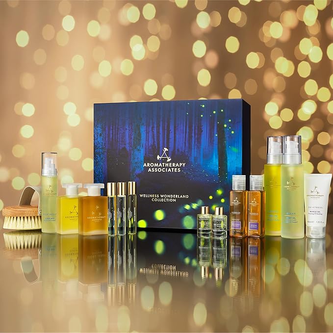 Aromatherapy Associates Wellness Wonderland, Luxurious Gift Collection of Bath and Shower Oils, Mists, Roller Balls and Gels. Made with Premium Essential Oils for Relaxation (14-Piece Set)-VivaGrace Women