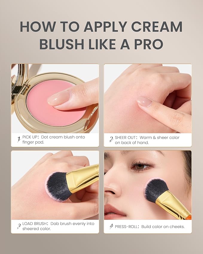 Desert Oak Series Precision Angled Dome Highlight Brush - Small Nylon Bristles for Targeted Cream/Liquid Highlighter, Under-Eye, Nose Bridge & Detail Work, Bubinga Handle & Brass Ferrule (CM 182)-VivaGrace Women