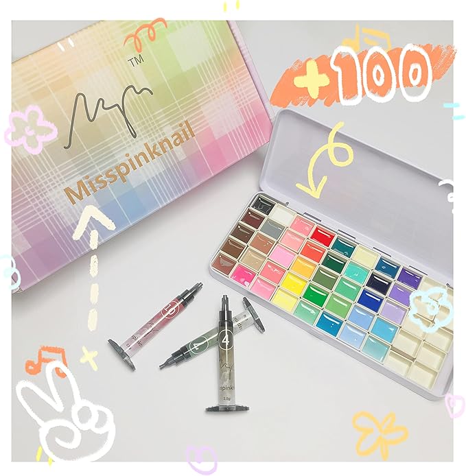 Gel palette Painting gel for nail art 40colors individual squares UV LED Gel for Nail Art DIY-VivaGrace Women