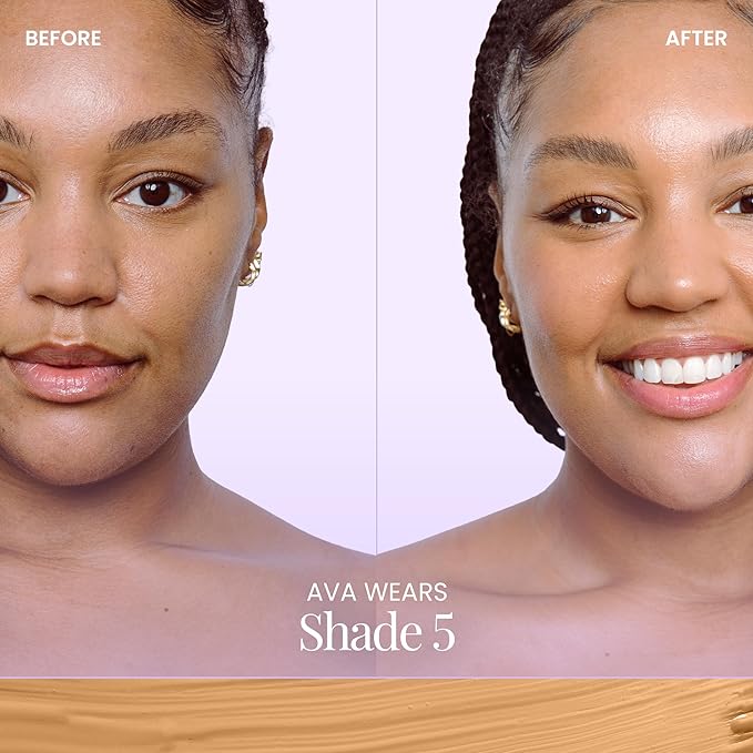 Naked Sundays BeautyScreen™ SPF 50 Mineral Peptide Foundation Tint – 2-in-1 Skin Tint & Mineral Sunscreen | Radiant, Buildable Coverage, Acne-Safe, Infused with Peptides (5 Tan Honey, 1.01 oz)-VivaGrace Women