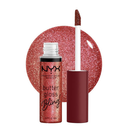NYX PROFESSIONAL MAKEUP Butter Gloss Bling Lip Gloss, Non Sticky and Shiny Vegan Lip Makeup - Big Spender-VivaGrace Women