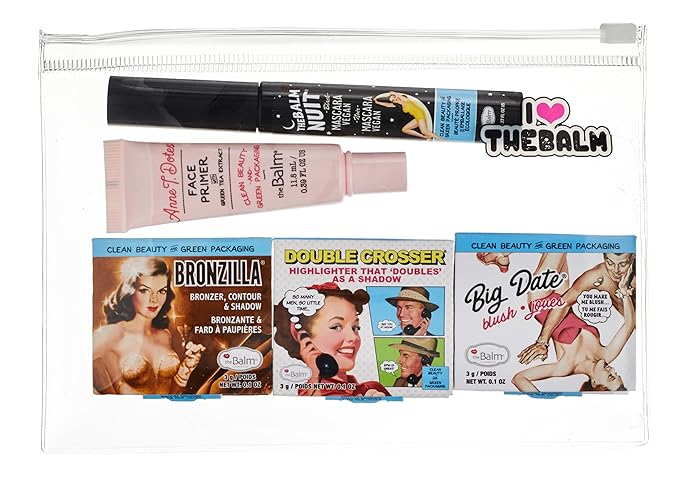 Clean and Green by the Balm for Women - 5Pc 0.1ozBig Date Blush, 0.1oz Bronzilla Bronzer, 0.1oz Double Crosser Wow Highlighter, 0.27oz Nuit Mascara in Extra Black, 0.39Anne T. Dotes Primer-VivaGrace Women