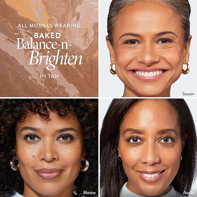 LAURA GELLER NEW YORK Award-Winning Baked Balance-n-Brighten Color Correcting Powder Foundation - Tan - Buildable Light to Medium Coverage - Demi-Matte Natural Finish-VivaGrace Women