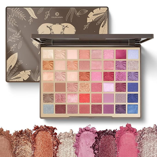 Color Nymph Artistry Palette, Multichrome Makeup Palettes For Face High Pigmented Eyeshadow with Matte Shimmer & Cream Eye Shadows Easy Makeup Blending Palette For Daily Stage Versatile Make Up Looks-VivaGrace Women