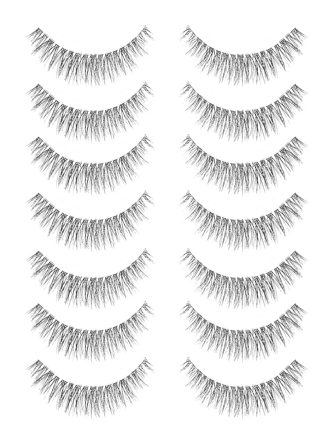 Natural Lashes Wispy Eyelashes 11MM Short Eye Lashes Pack 3D Volume Strip Lash Pack False Eyelashes Natural Look 7 Pair Siligli-VivaGrace Women