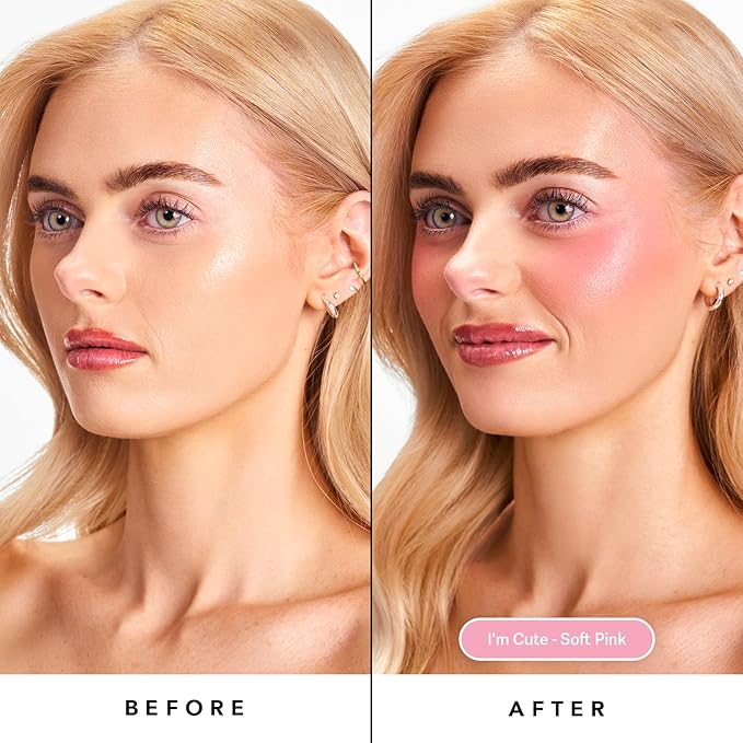 Sacheu Cheek STAY-N Liquid Blush for Cheeks — High Pigment, Buildable, Lightweight Cream Blush Infused With Squalane, for Dewy & Radiant Flushed Cheeks — Long-lasting & Cruelty Free, I'm Cute