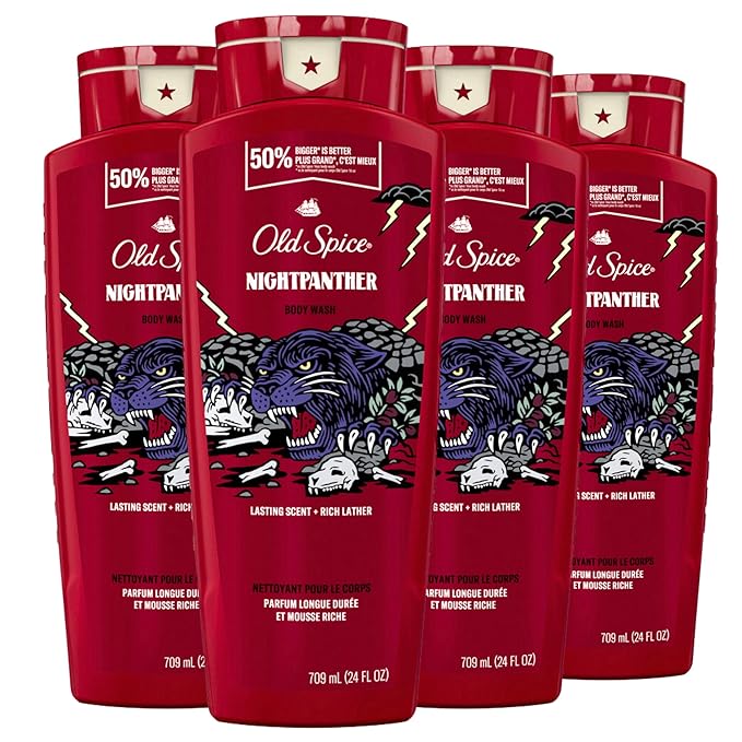 Old Spice Body Wash for Men, NightPanther, 24/7 Shower Freshness, 24 fl oz (Pack of 4)-VivaGrace Women