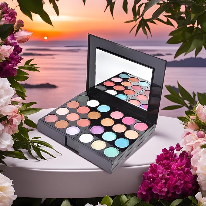 Ladies vegan girl makeup kits all in one box set cosmetic Eye shadow Palette matte gift makeup kit full blush makeup set (Multi Colored)-VivaGrace Women