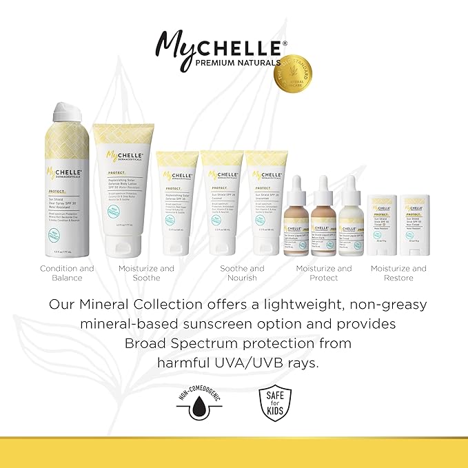 MyCHELLE Dermaceuticals Solar Defense SPF 30 (2.3 Fl Oz) - Moisturizing Reef Safe Sunscreen with Red Algae Extract and Kukui Oil - Travel Size Zinc Sunscreen for Face and Body-VivaGrace Women