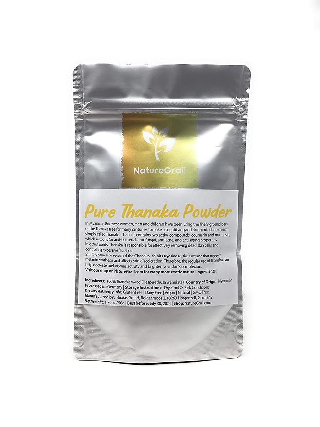 Pure Thanaka Powder - Tanaka From Thailand - Ingredients: 100% Thanaka Wood Powder (Hesperethusa Crenulata) - Net Weight: 1.76oz / 50g-VivaGrace Women