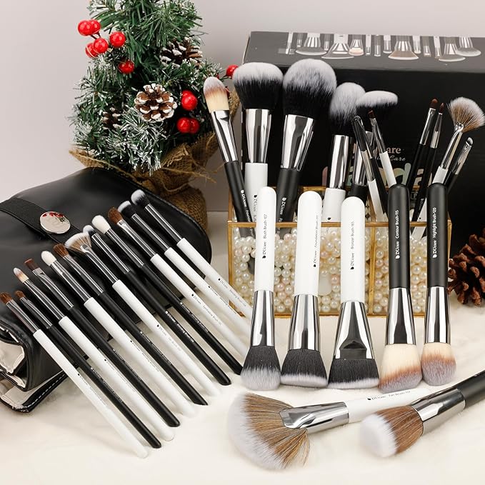DUcare Professional Makeup Brushes 31Pcs Panda Series Makeup Brush Set Kabuki Foundation Blending Face Powder Blush Concealers Eye Shadows With Leather Case Organizer-VivaGrace Women