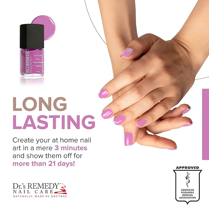 Dr’s Remedy Enriched Nail Polish: Non Toxic, All Natural, and Organic - Doctor Formulated: Strengthens, Restores, Heals, and Protects '24-Free' - MAGNIFICENT Magenta