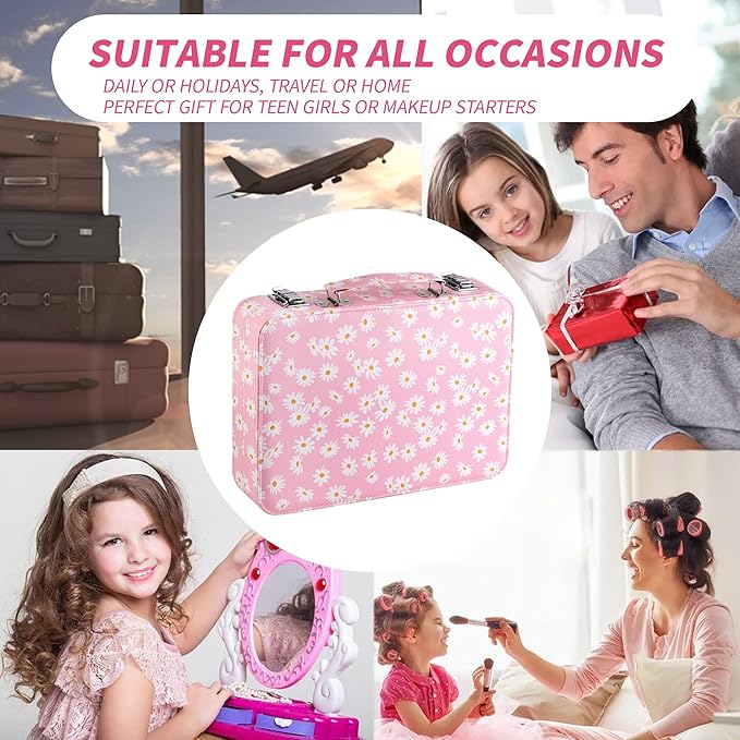 Hot Sugar Makeup Kit for Teenager Girls 10-12, All in One Beginner Makeup Kit for Women Full Kit, Teen makeup kit Cosmetic Gift Set on Birthday Christmas (PINK DAISY)-VivaGrace Women