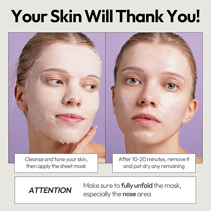 LAPCOS Collagen Sheet Mask, Firming Daily Face Mask with Collagen Peptides for Anti-Aging, Helps to Minimize Wrinkles, Restores Skin Elasticity & Firmness, Korean Beauty Favorite, 5-Pack-VivaGrace Women