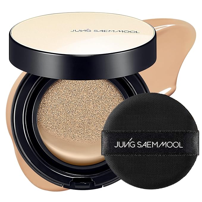 JUNG SAEM MOOL Essential Skin Nuder Cushion 23N Honey 0.49 Fl Oz, No Refill, Natural Radiant Finish Cushion Foundation with Buildable Coverage, Lightweight Texture, Korean Foundation Makeup-VivaGrace Women