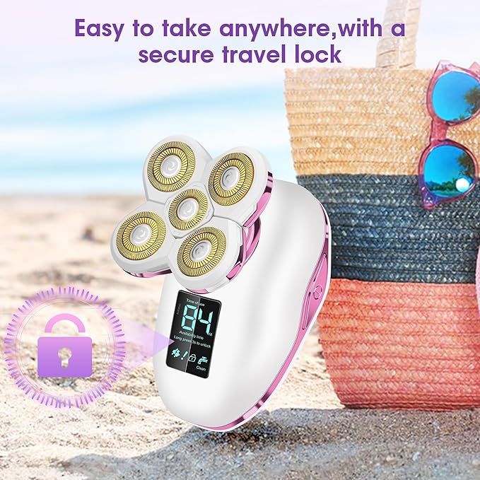 Electric Razors for Women Legs Travel : Rechargeable Waterproof Razor Trimmer for Womens - Dry Wet Electric Shaver for Women - Pro Portable Personal Body Shaver-VivaGrace Women