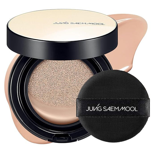 JUNG SAEM MOOL Essential Skin Nuder Cushion 22C Petal Light 0.49 Fl Oz, No Refill, Natural Radiant Finish Cushion Foundation with Buildable Coverage, Lightweight Texture, Korean Foundation Makeup-VivaGrace Women