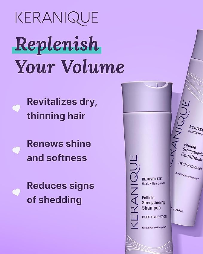Keranique Hydrating Shampoo and Conditioner Set - Deep Hydration Hair Shampoo and Conditioner for Repairing Natural Moisture with Keratin - Sulfate-Free Intense Hydrator for Dry, Thin, Damaged Hair-VivaGrace Women