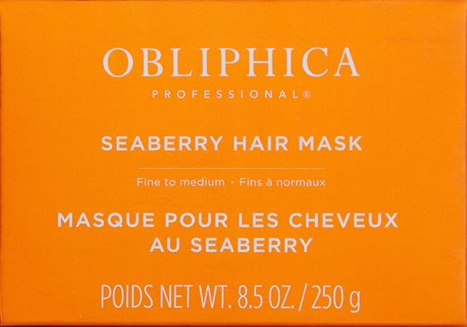 Obliphica Seaberry Hair Mask - Deep Conditioning Hydrating Treatment for Dry and Damaged Hair - Fine, Frizzy, and Color-Treated Hair - 8.5 Ounce (Pack of 1)-VivaGrace Women