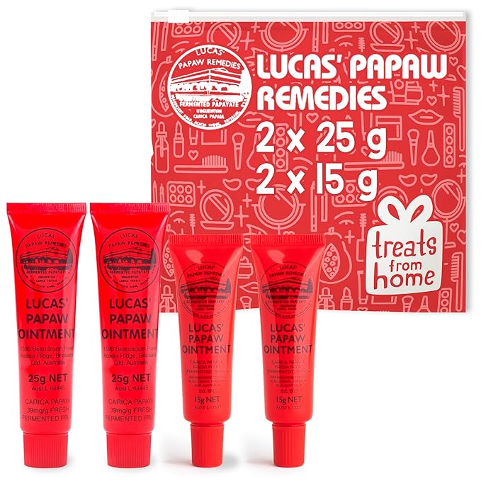 Lucas Pawpaw Lip Ointment, Lucas Pawpaw Cream, Lucas Pawpaw Ointment for Lips & Dry Skin (2x15 Gram plus 2x25 Gram)-VivaGrace Women