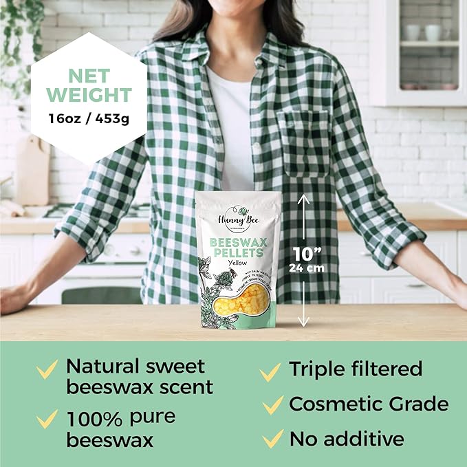 Trifecta Living Co.'s Beeswax Pellets - 100% Pure Bees Wax Perfect for DIY Candles, Skincare, and More! Discover The Creative Possibilities with Our Versatile, Pure Beeswax Pellets, (Yellow, 1lb)-VivaGrace Women
