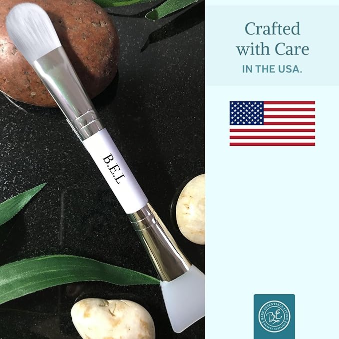 Bare Essentials Living Clay Face Mask Brush (3 Pack, White) Dual Soft Silicone Face Mask Applicator Brush Tool, Great Facial Essentials, Moisturizer Applicator & Skincare Brush for Facials-VivaGrace Women